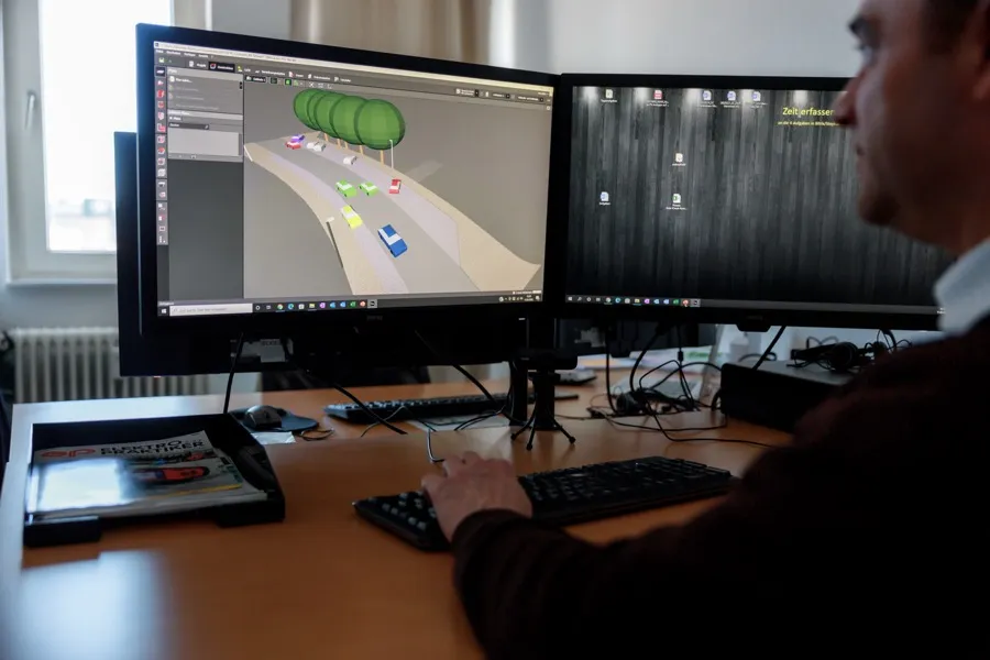 Lichtplanung am Computer — 3D-Straßenmodell